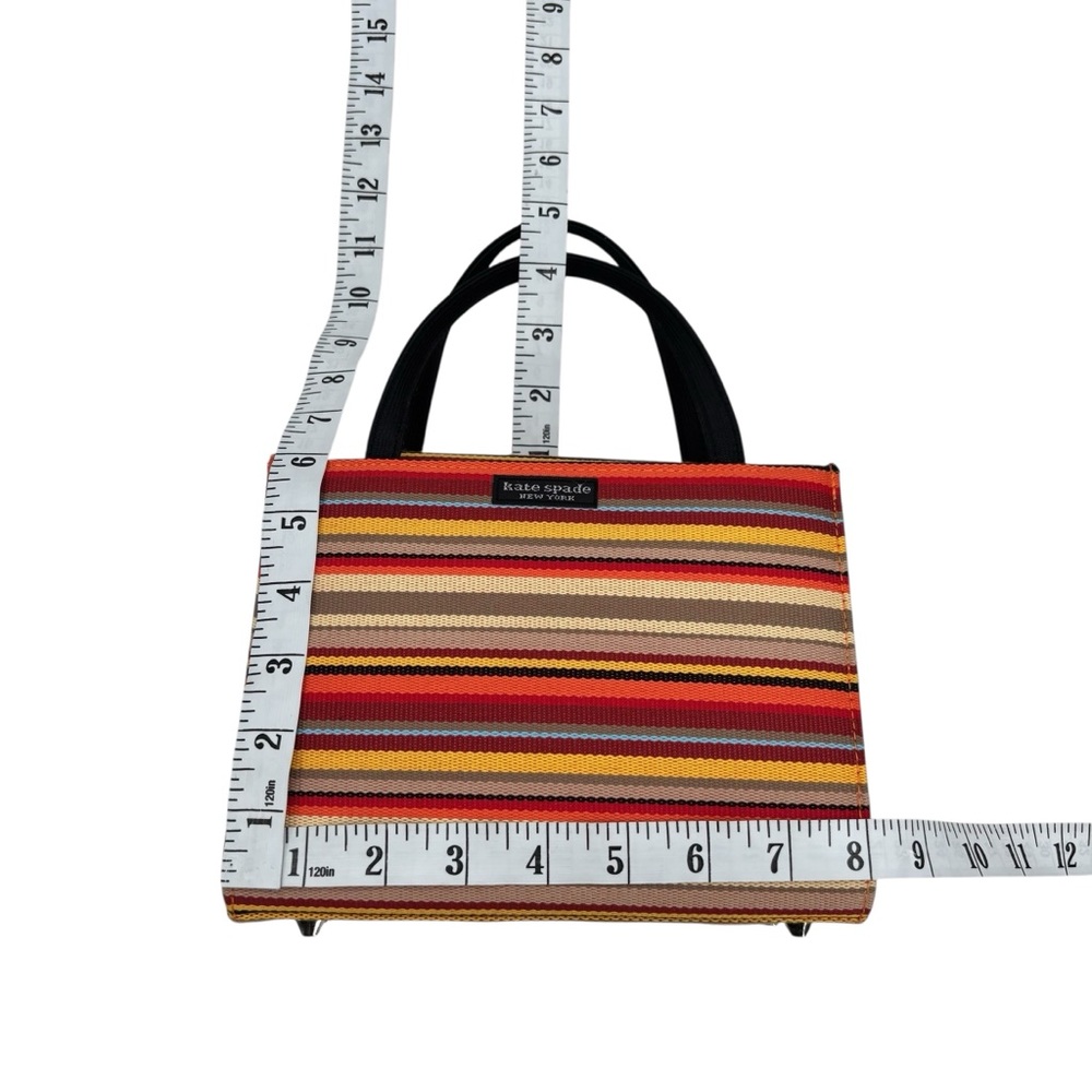 Kate Spade Westchester Fiesta Stripe Small Canvas Tote Vintage Y2K - Picture 9 of 10